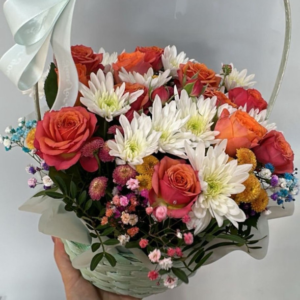 Композиция в корзине «Оранжевое настроение»  в Старом Крыму