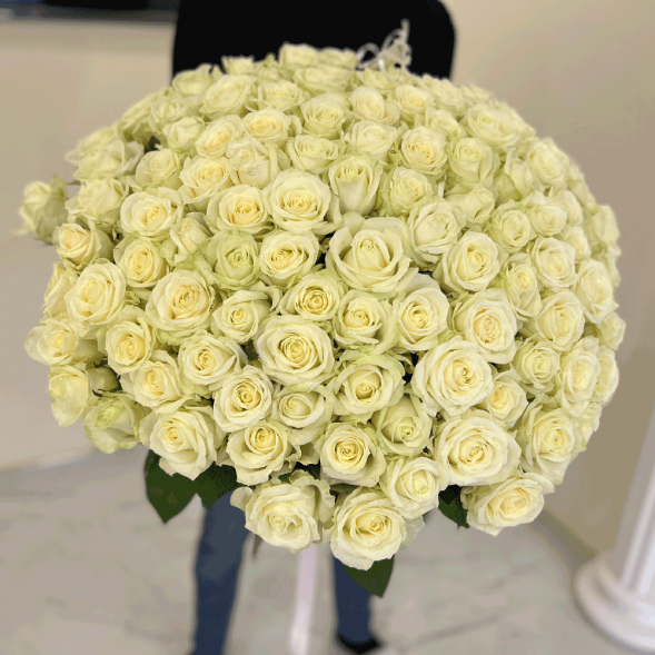 101 белая роза, лента в Старом Крыму