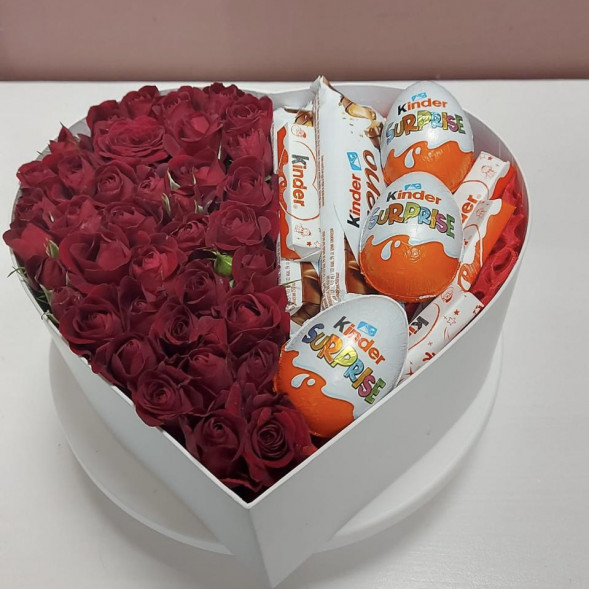 Композиция в коробке «Сладкая любовь» в Старом Крыму