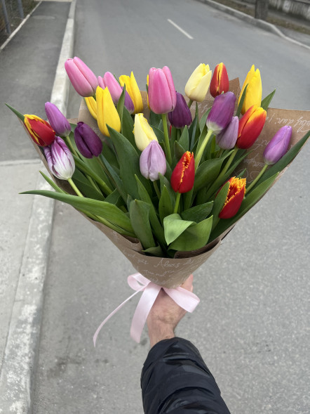 25 тюльпанов микс в упаковке в Старом Крыму