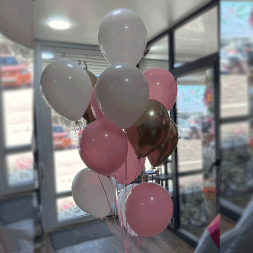 Фонтан из 15 гелиевых шариков микс