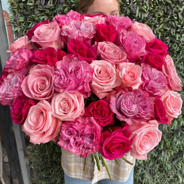 Букет 35 розовых роз в Старом Крыму