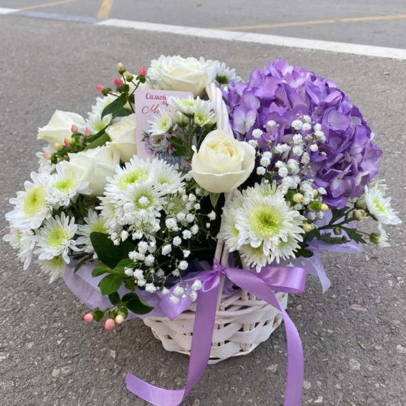 Композиция в корзине «Фиолетовый рай» в Старом Крыму
